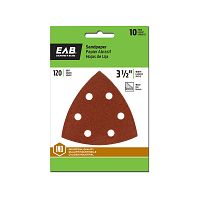 3 1/2&quot; x 120 Grit Sandpaper  (10 Pack)  Industrial Oscillating Accessory Recyclable 